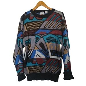 Vintage abstract cosby knit sweater